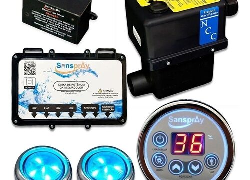 COMBO AQUECEDOR 8000W COM PAINEL DIGITAL+ CROMOTERAPIA 2 PONTOS